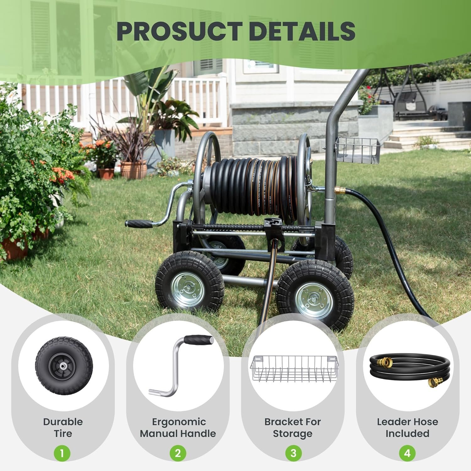 Heavy-Duty Hose Reel Cart - Image 2