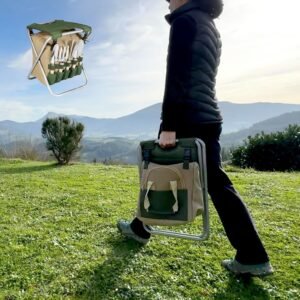 Folding Garden Stool with Tool Set